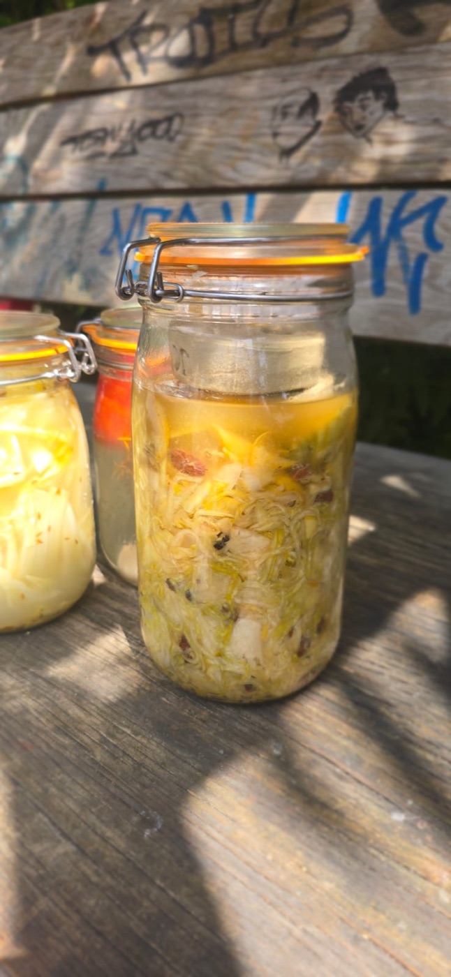 Choucroute maison dans un pot en grès